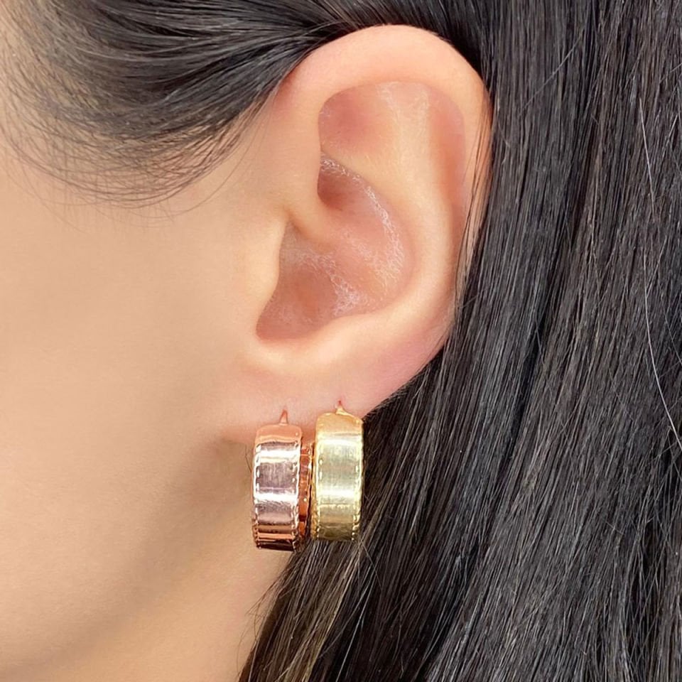 Sade Tasarım Halka Gümüş Küpe