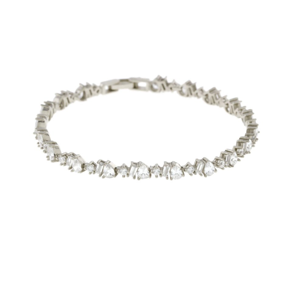 Damla Baget ve Yuvarlak Taşlı Su Yolu Gümüş Bileklik