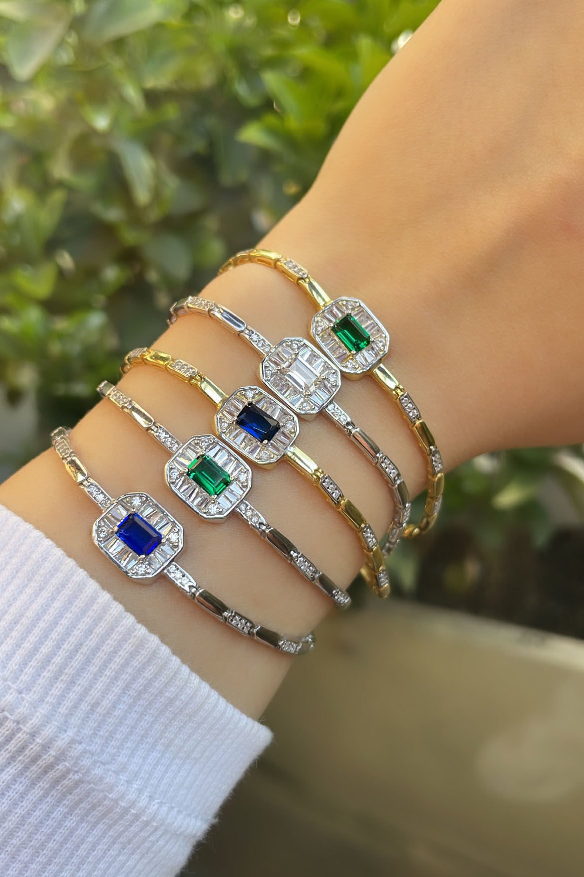 Baget Taşlı Şans Gümüş Bileklik