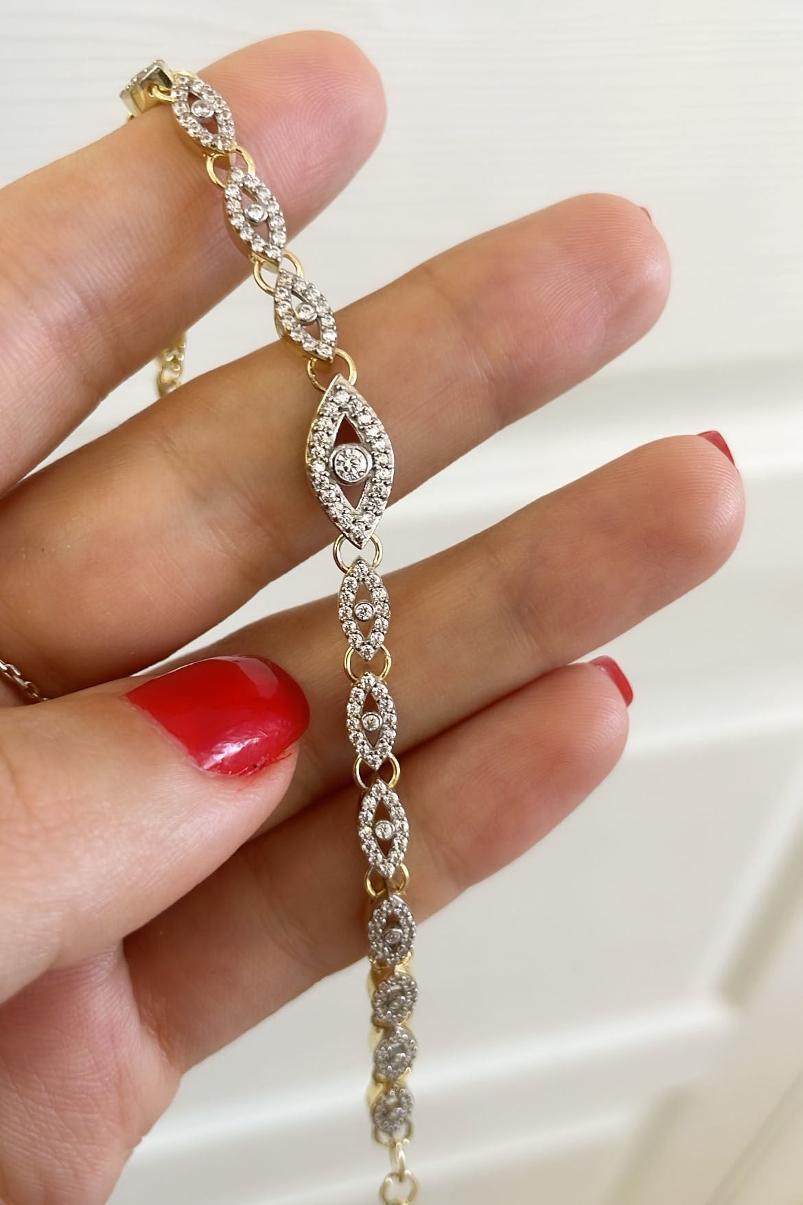 Eye Taşlı Gümüş Bileklik