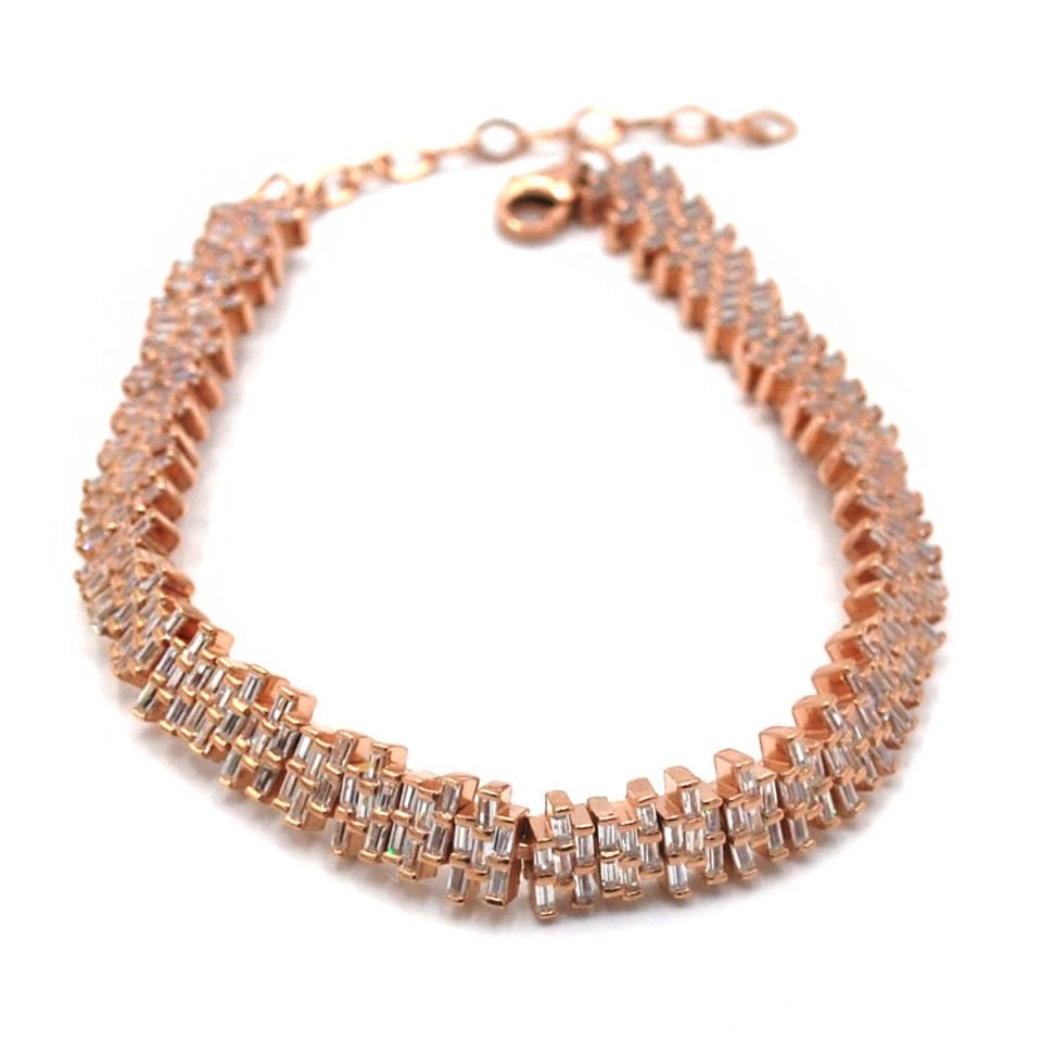 Zigzag Su Yolu Gümüş Bileklik