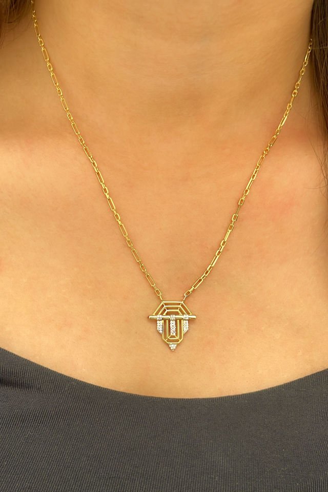 Ving Tasarım Küçük Boy  Gümüş Kolye