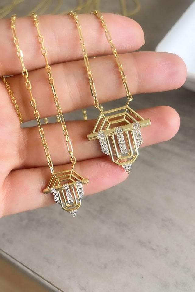 Ving Tasarım Küçük Boy  Gümüş Kolye