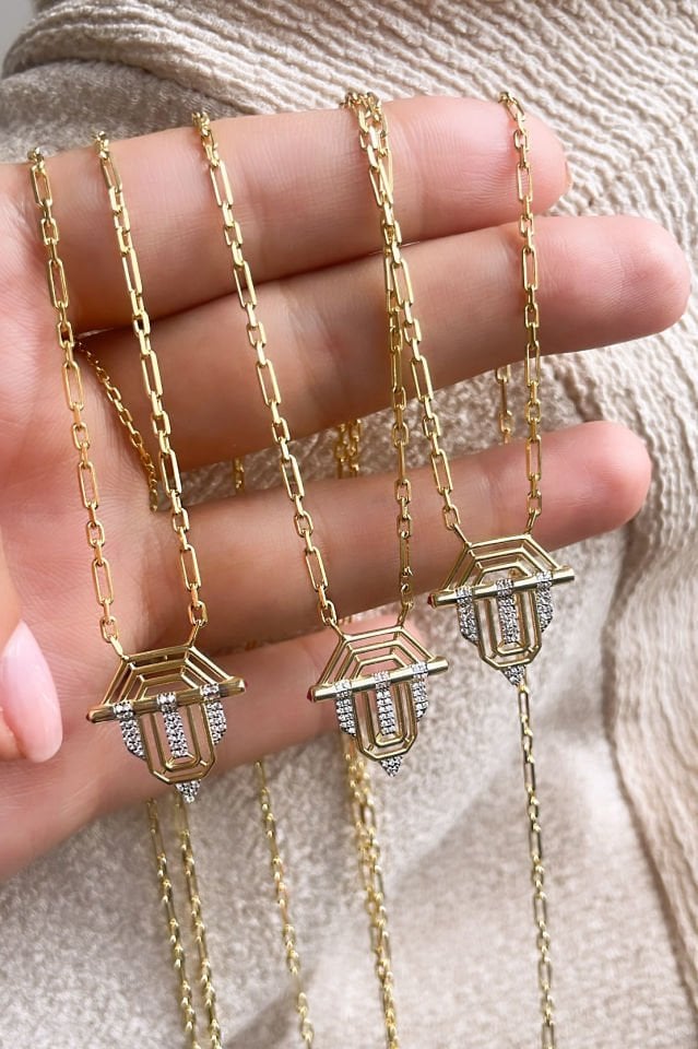 Ving Tasarım Küçük Boy  Gümüş Kolye