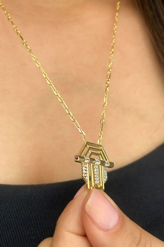 Ving Tasarım Büyük Boy Gümüş Kolye