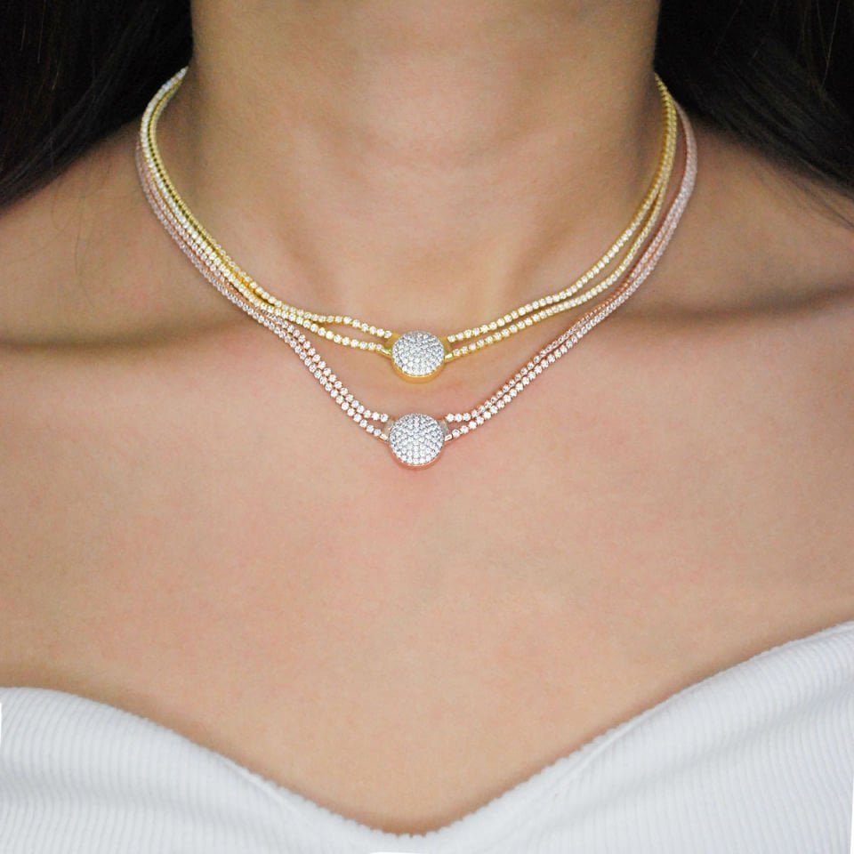 Çift Zincir Su Yolu Gümüş Kolye