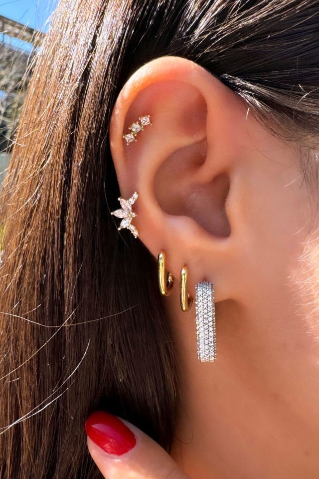 İthal Tasarım Dore Gümüş Küpe