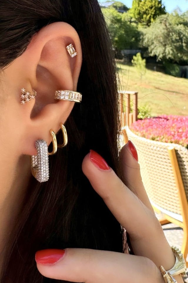 İthal Tasarım Dore Gümüş Küpe