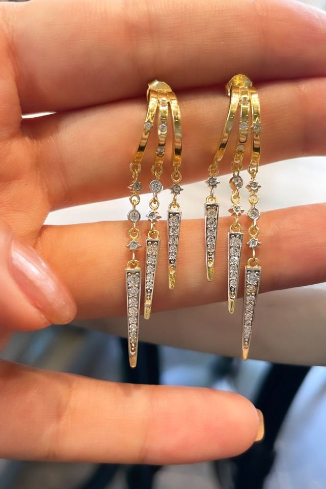 Sallantılı Gümüş Küpe