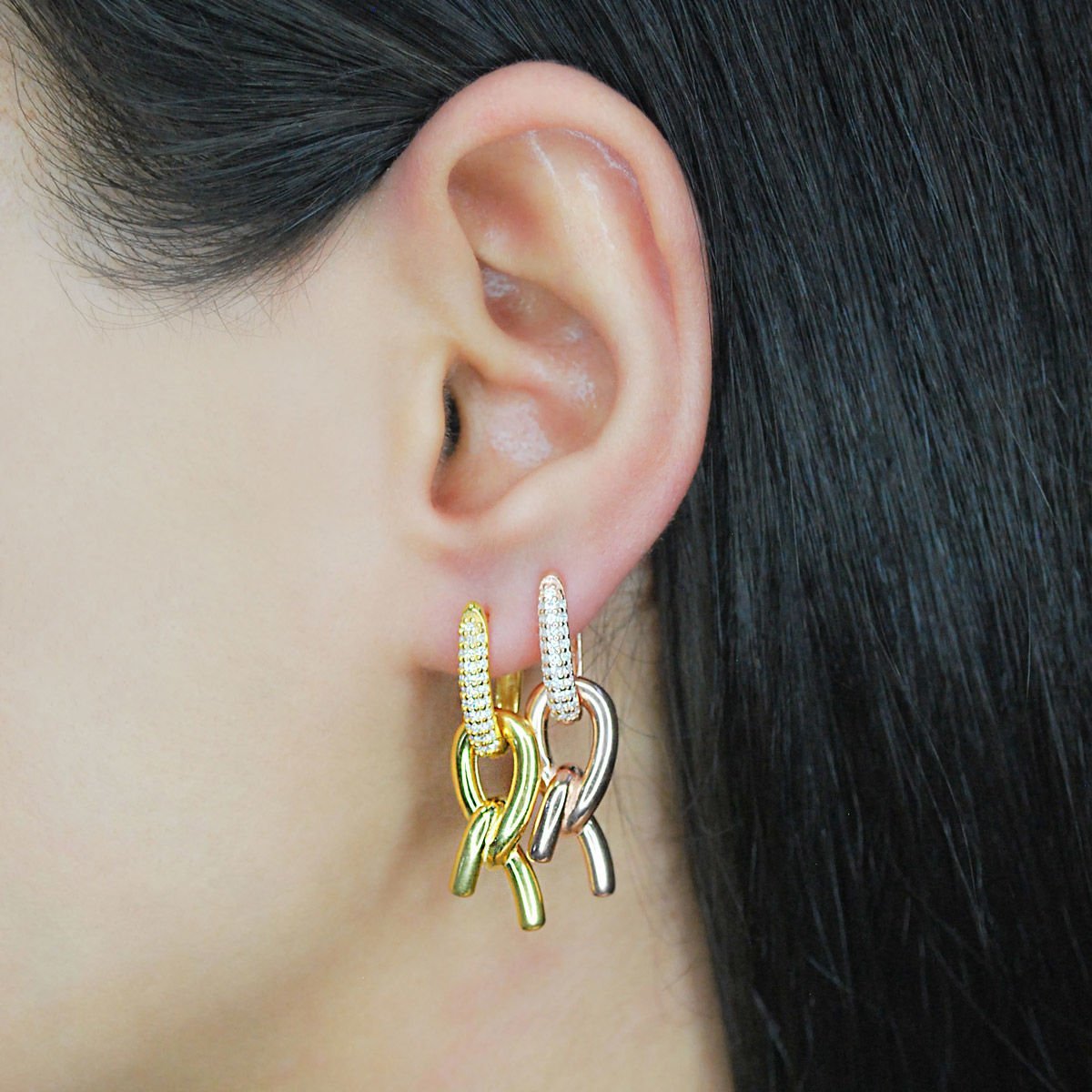 Tasarım Düğüm Gümüş Küpe