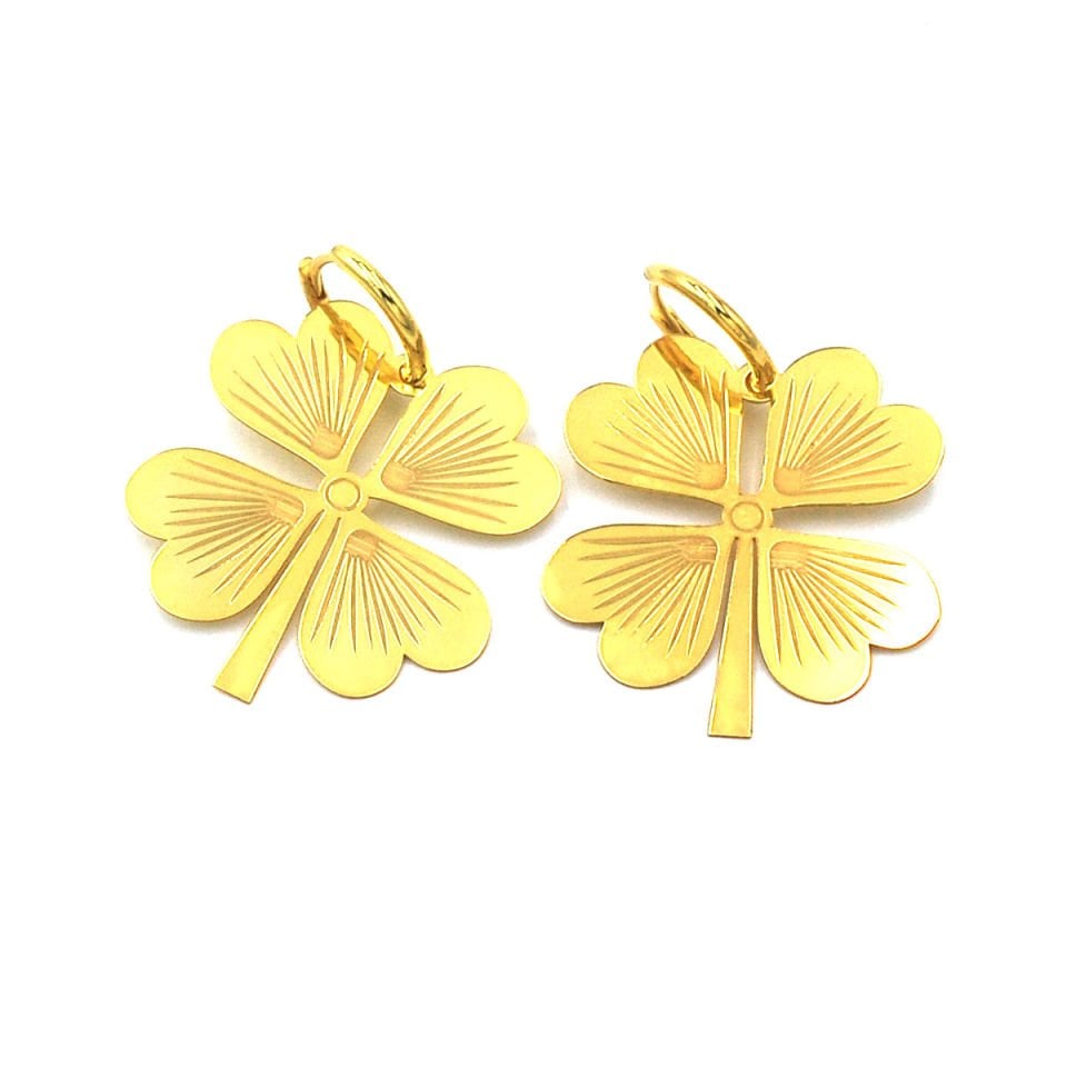 Yonca Yaprağı Şans Gümüş Küpe