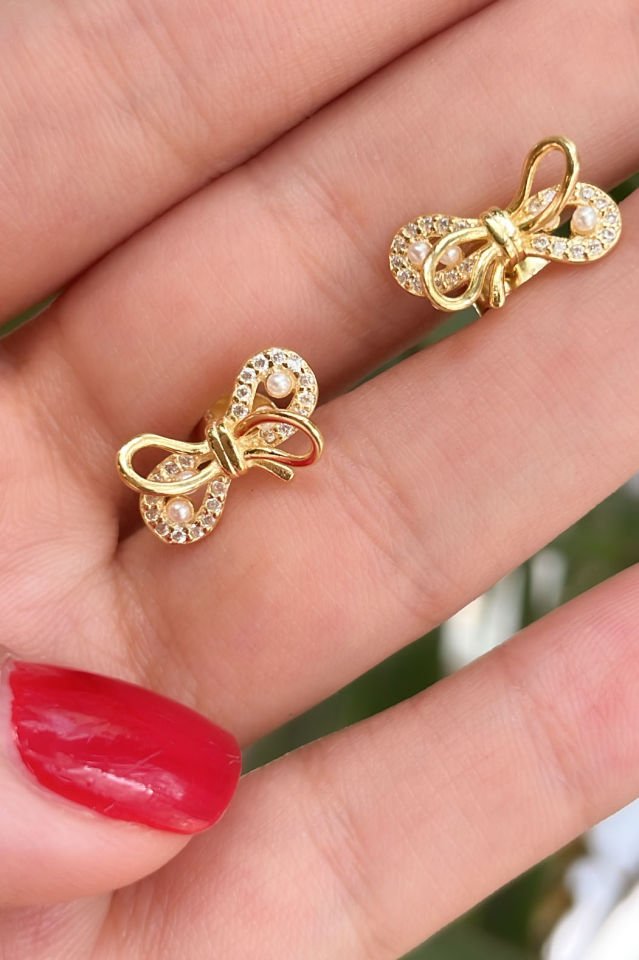 İthal Fiyonk İncili Gümüş Küpe