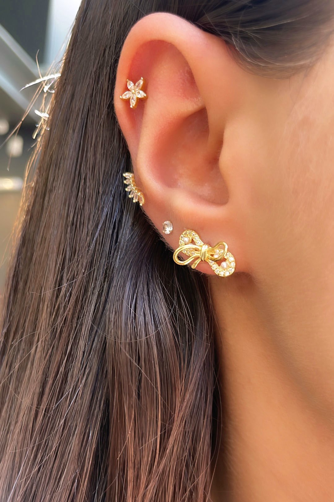 İthal Fiyonk İncili Gümüş Küpe