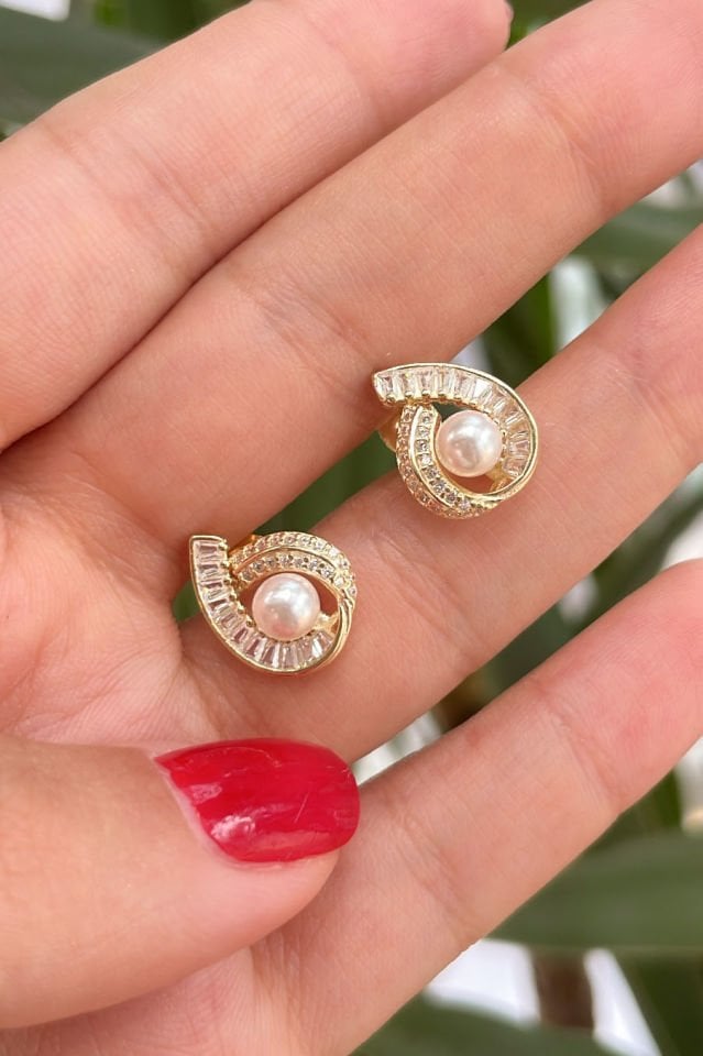 İthal İnci Su Damlası Gümüş Küpe