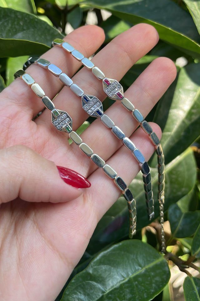 Hekzagon Şans Gümüş Bileklik