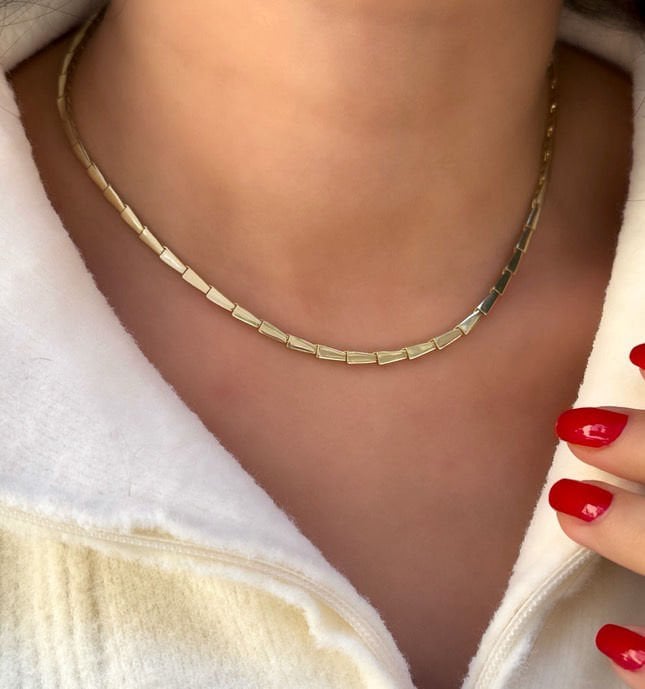 Düz Sıralı Gümüş Kolye