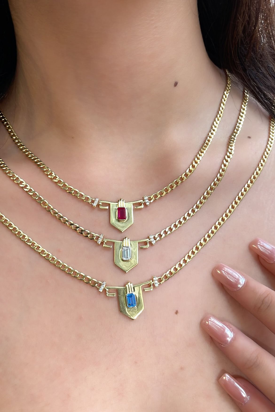 Kalkan Figür Gurmet Zincir Gümüş Kolye