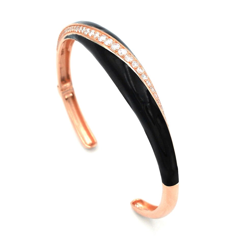 Sarmal Taşlı Mineli Gümüş Kelepçe