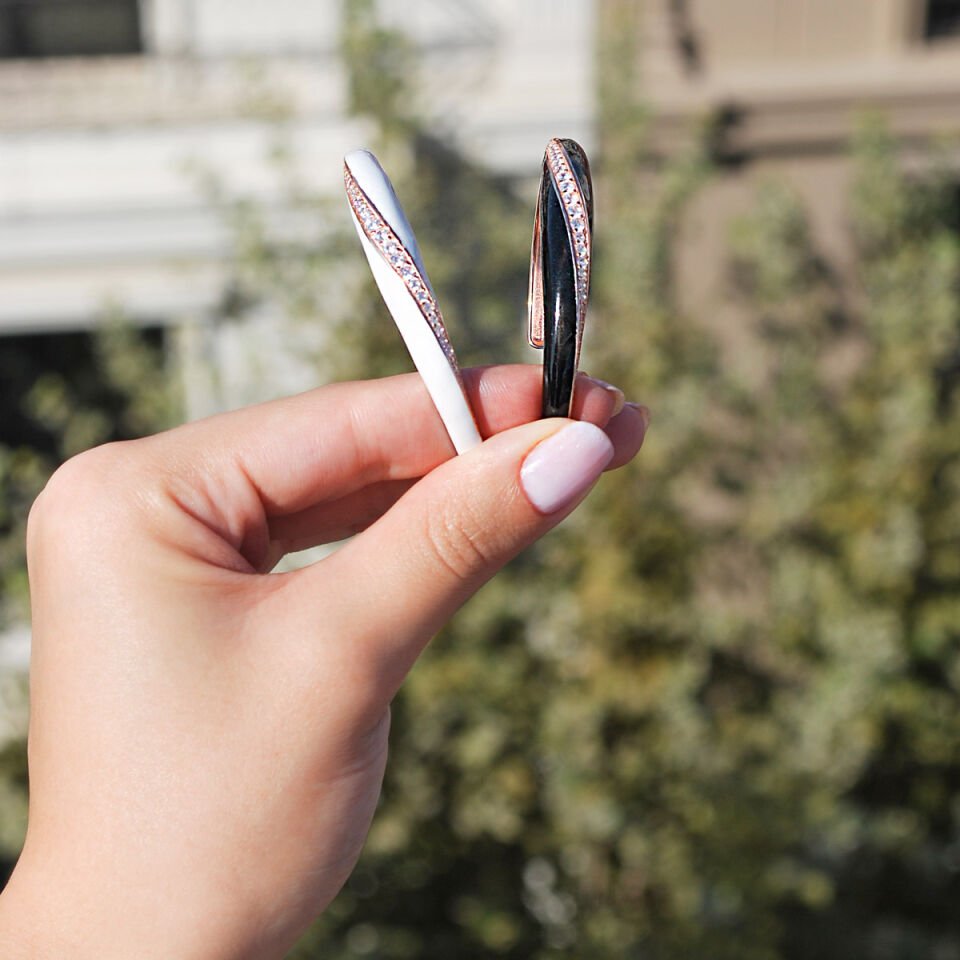 Sarmal Taşlı Mineli Gümüş Kelepçe