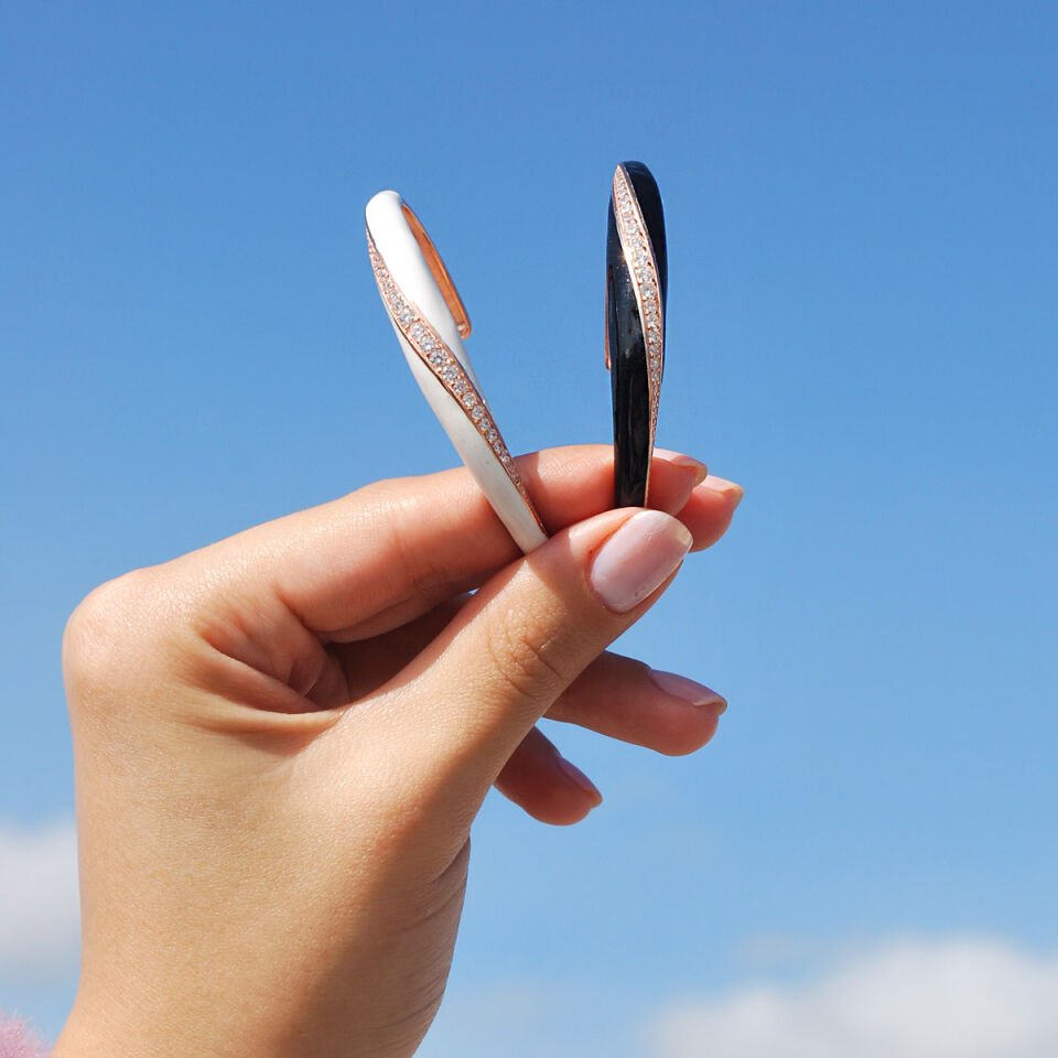 Sarmal Taşlı Mineli Gümüş Kelepçe