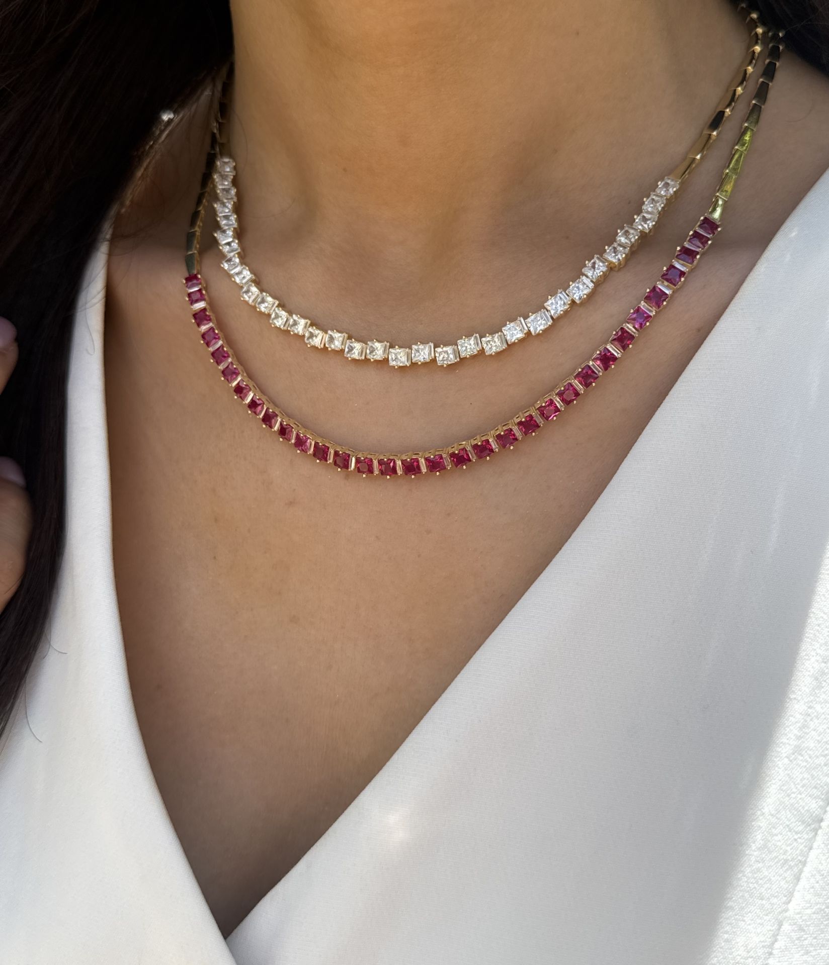 Tasarım Taşlı Gümüş Kolye