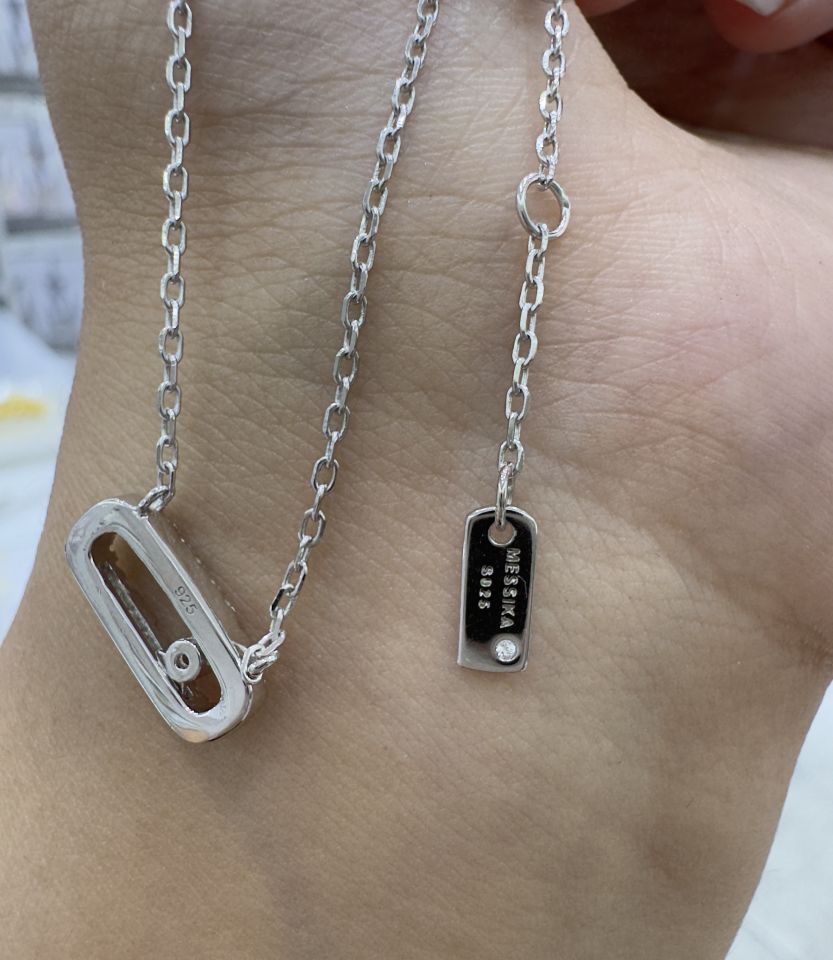 İthal Yazılı Mess Gümüş Kolye