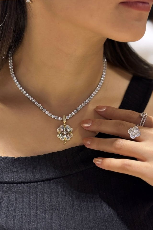 Dört Yapraklı Yonca Gümüş Charm