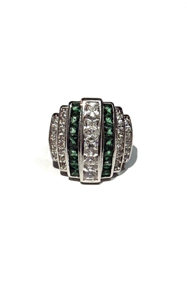 Taşlı Tasarım Gümüş Yüzük