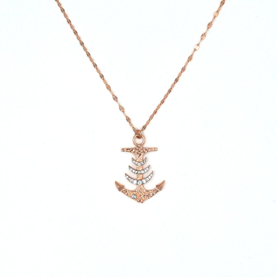 Çapa Tasarım Gümüş Kolye