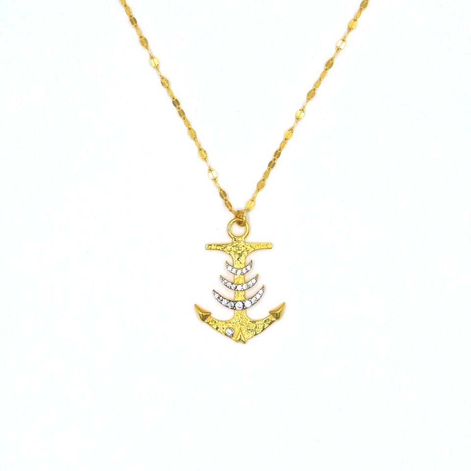 Çapa Tasarım Gümüş Kolye