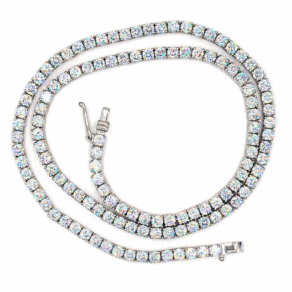 3 mm Taşlı Su Yolu Gümüş Kolye