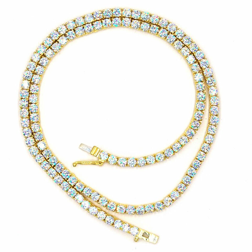 3 mm Taşlı Su Yolu Gümüş Kolye