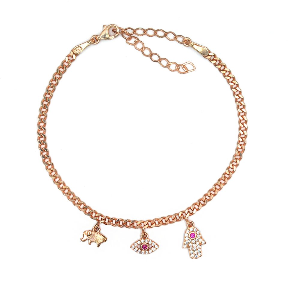 Fil Göz Fatıma Ana Eli Gümüş Bileklik