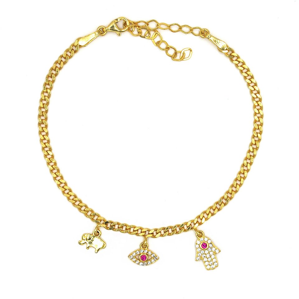 Fil Göz Fatıma Ana Eli Gümüş Bileklik