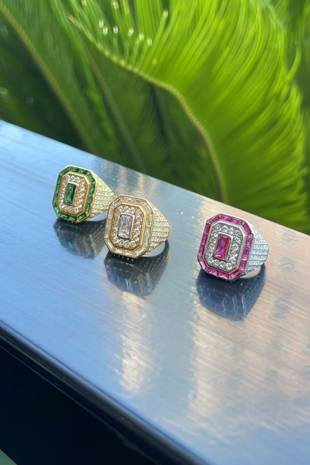 Baget Taşlı Gümüş Fantezi Yüzük