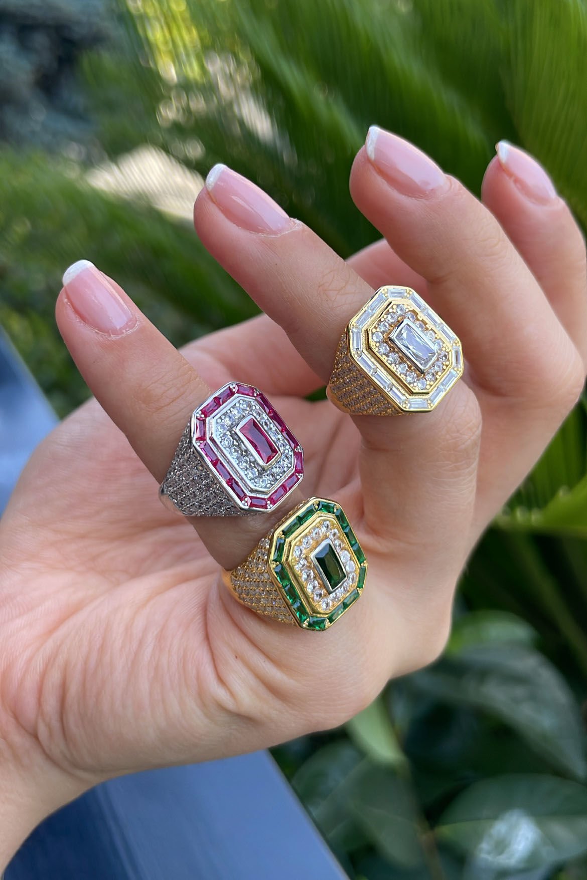 Baget Taşlı Gümüş Fantezi Yüzük