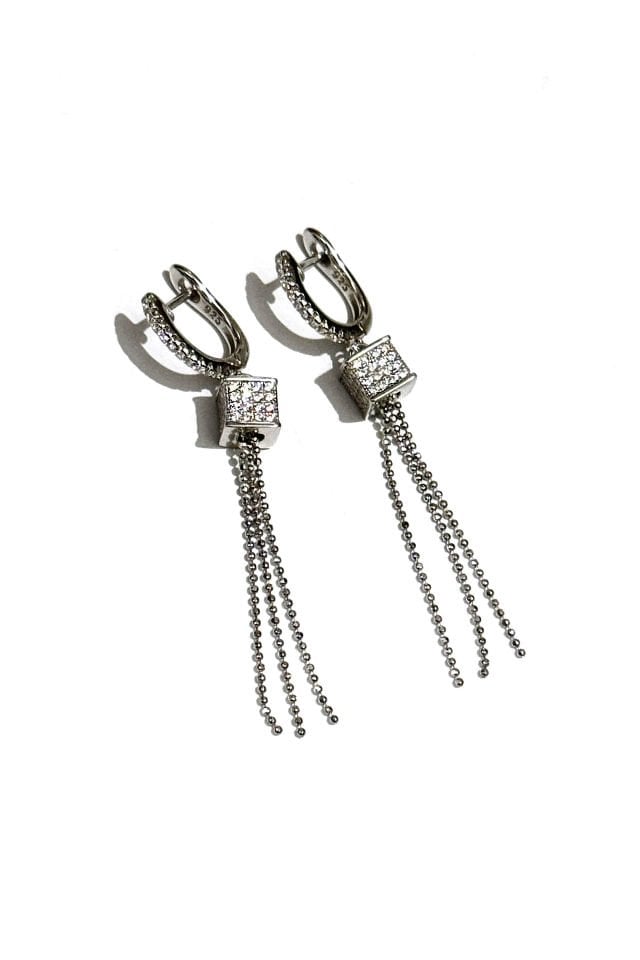 Tasarım Sallantılı Gümüş Küpe