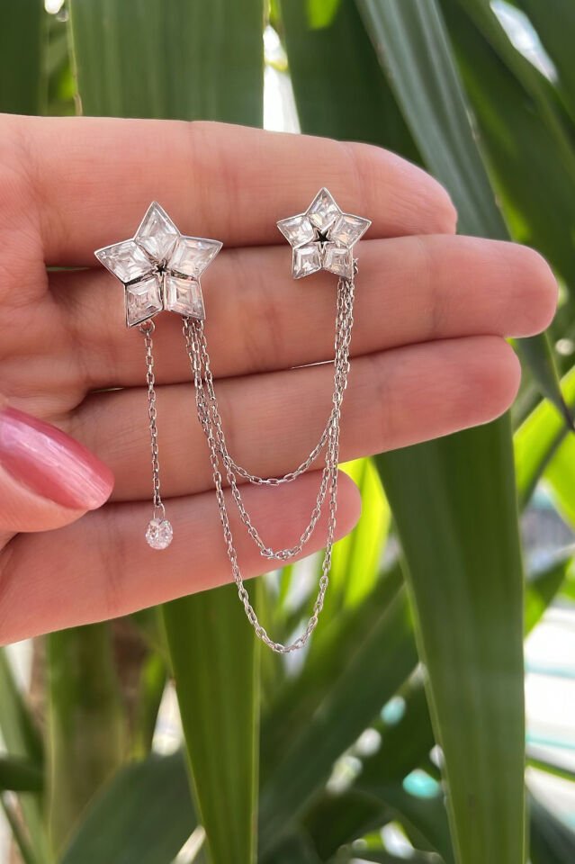 Takım Yıldız Tasarım Gümüş Küpe