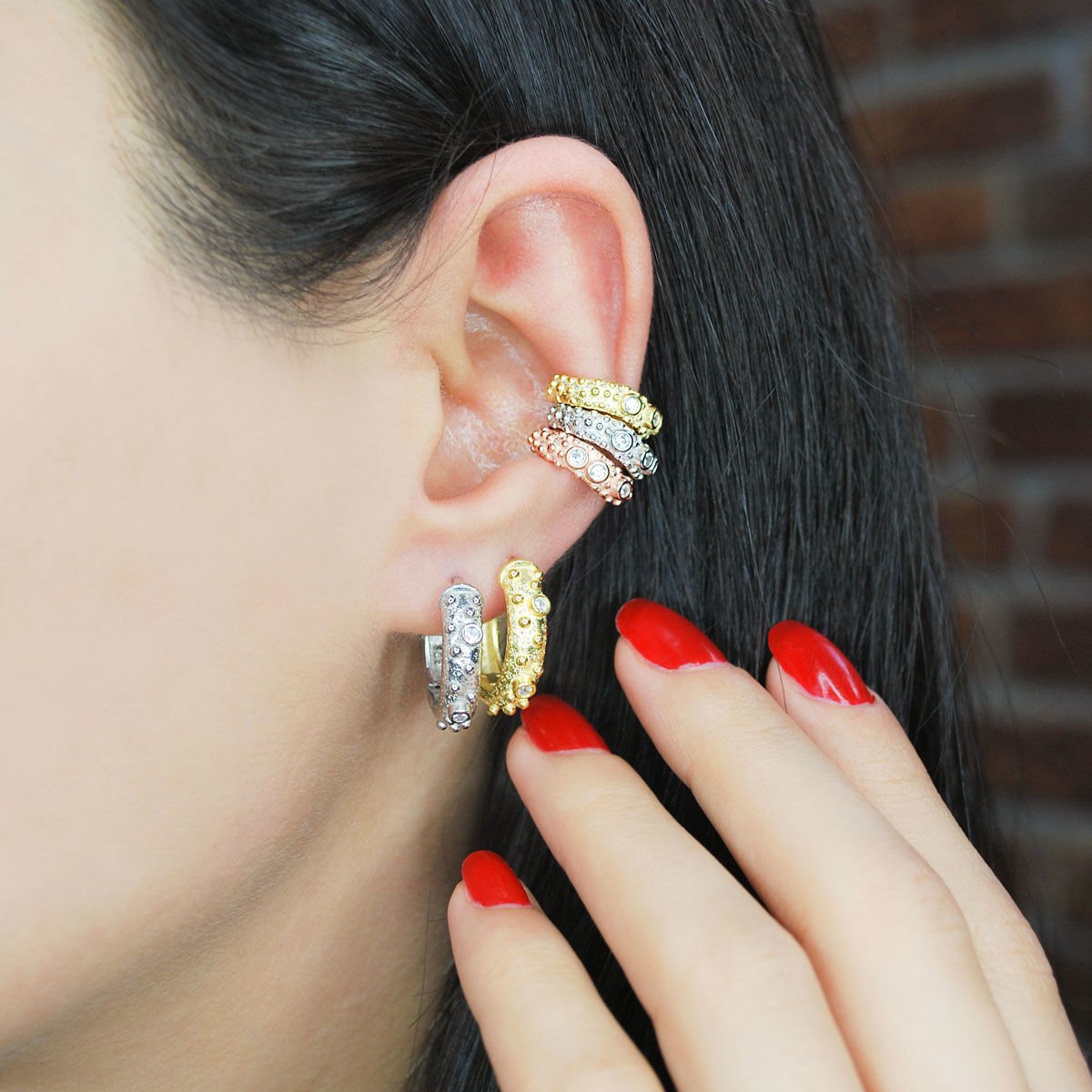 Meteor Tasarım Gümüş Küpe