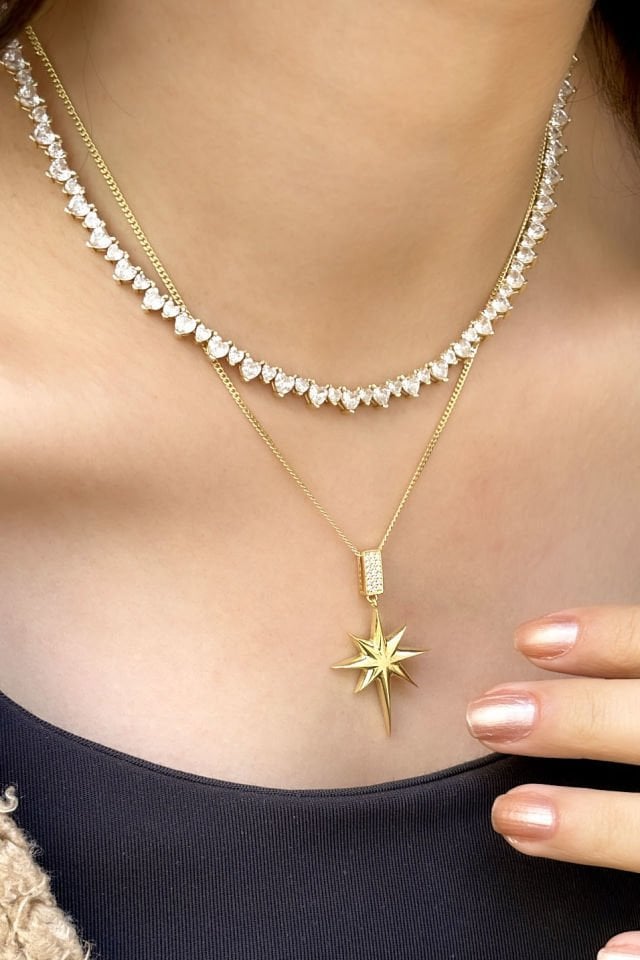 Kutup Yıldızı Gümüş Kolye