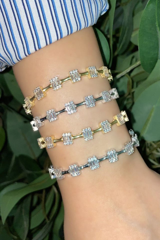 Baget Taşlı Gümüş Bileklik