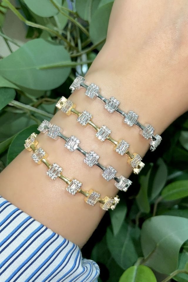 Baget Taşlı Gümüş Bileklik