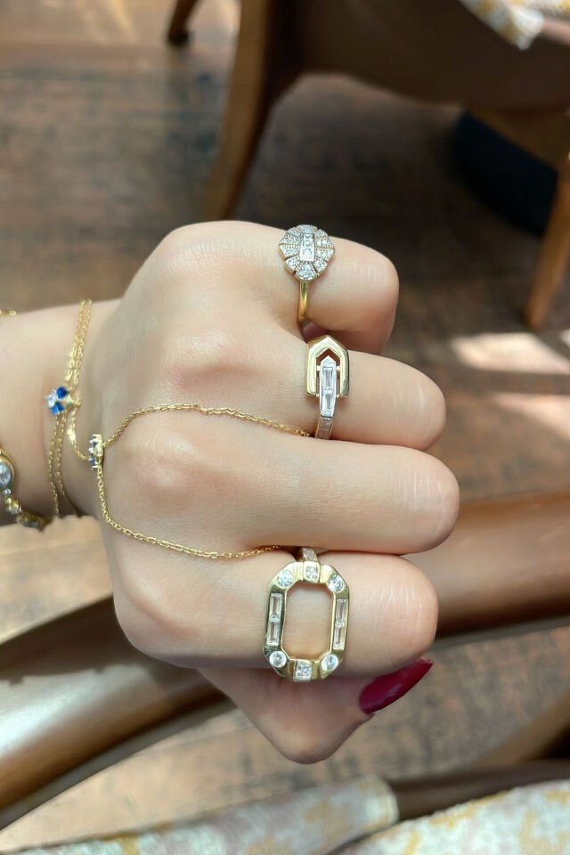 Baget Taşlı Şans Gümüş Yüzük