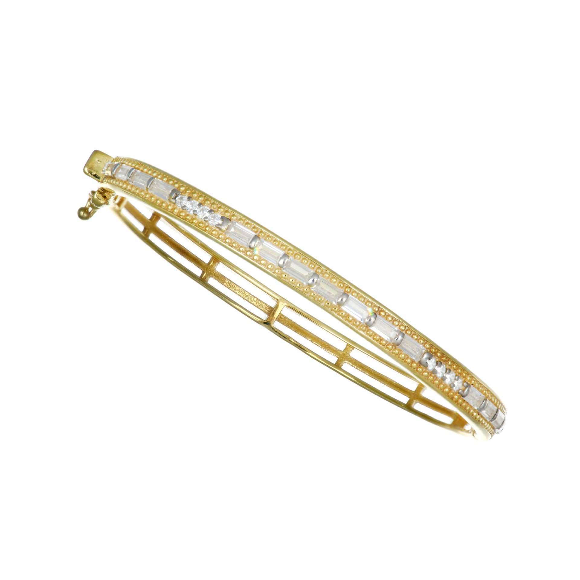 Baget Taşlı Gümüş Kelepçe