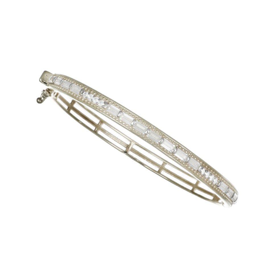 Baget Taşlı Gümüş Kelepçe