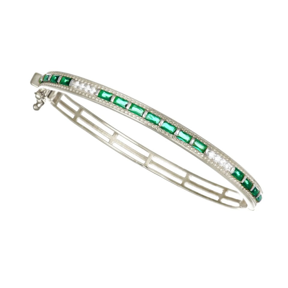 Baget Taşlı Gümüş Kelepçe