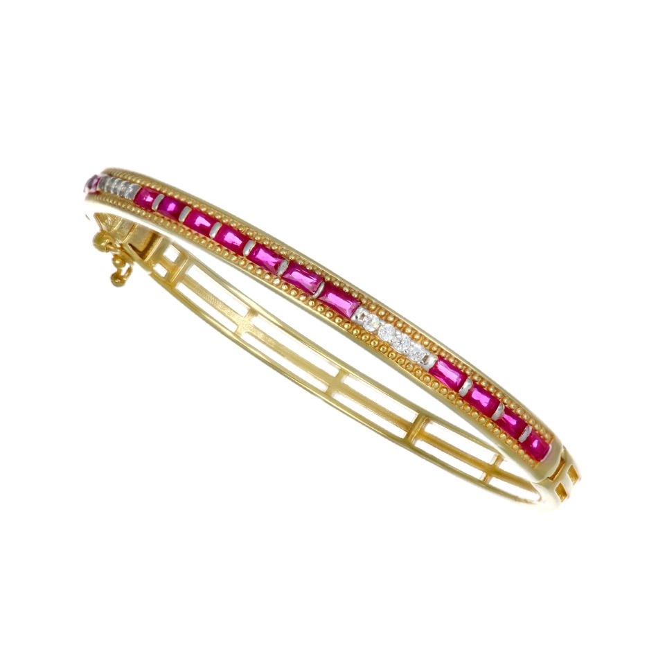 Baget Taşlı Gümüş Kelepçe