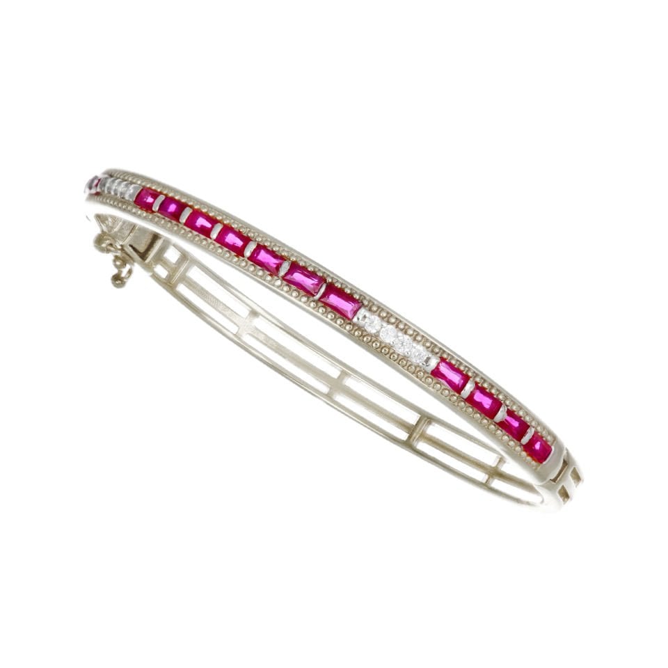 Baget Taşlı Gümüş Kelepçe