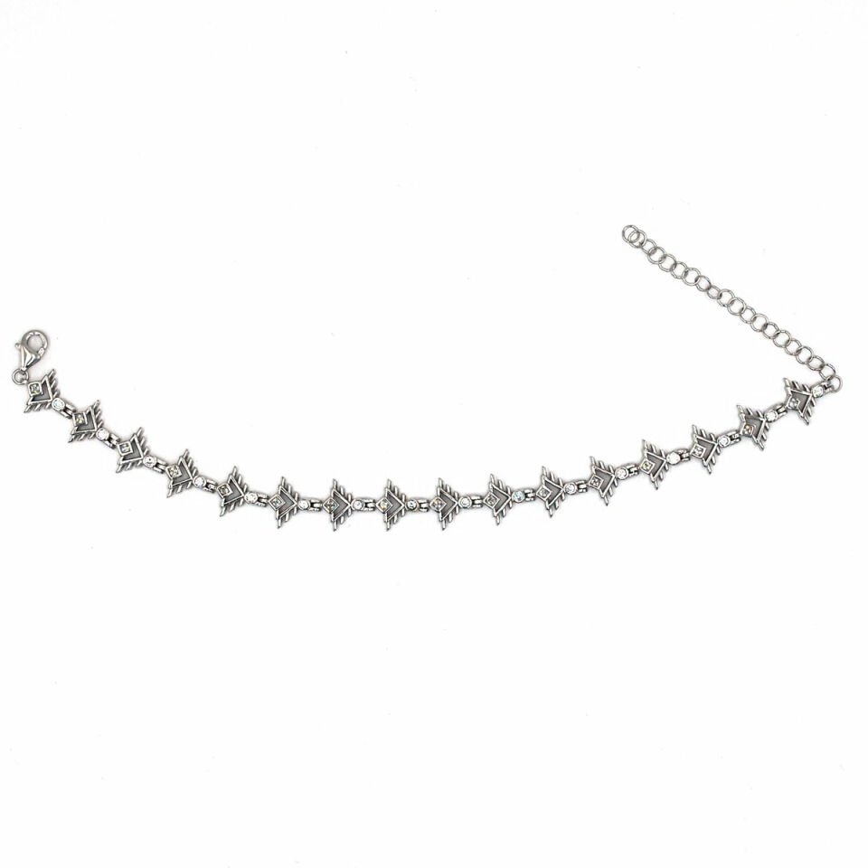 Üçgen Tasarım Şans Gümüş Bileklik