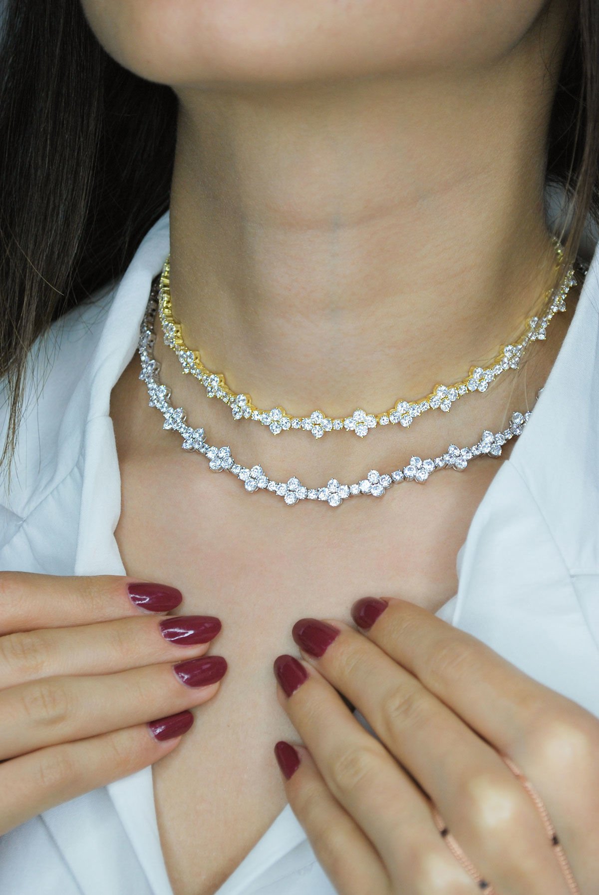 Papatya Su Yolu Gümüş Choker